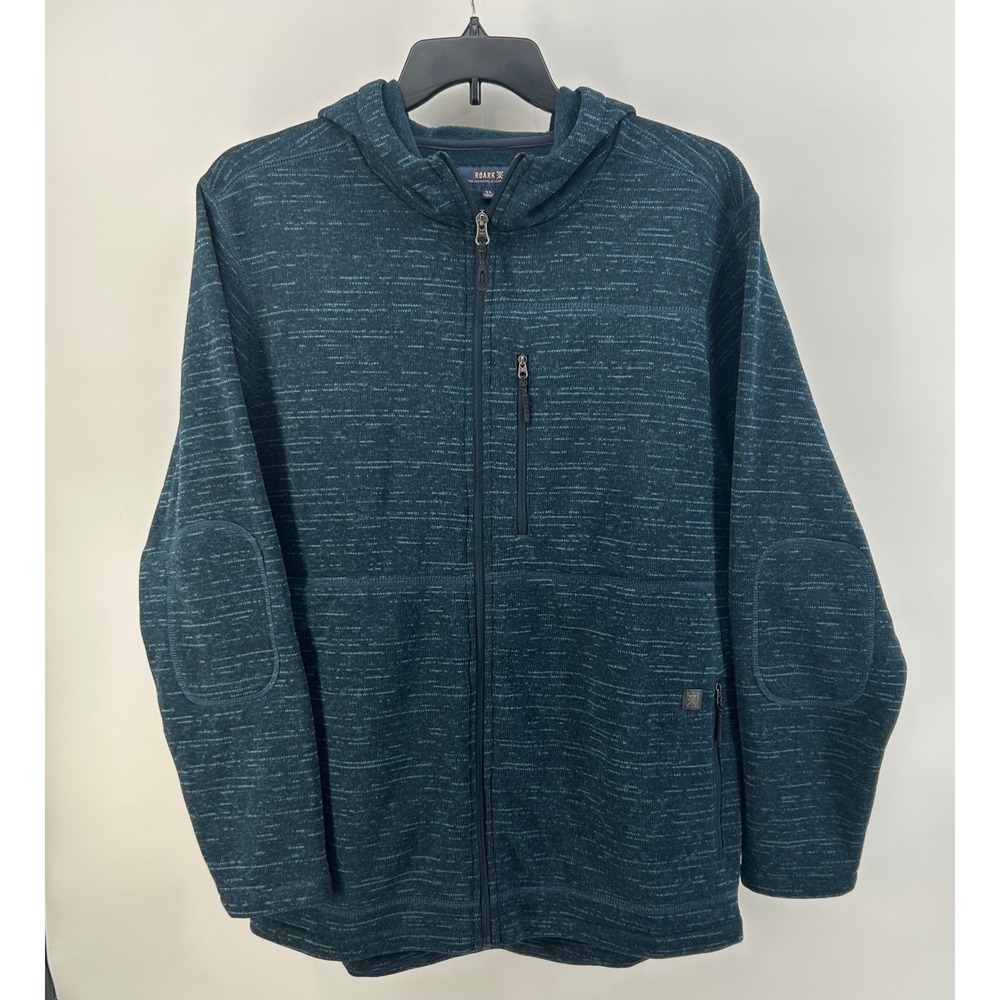 Roark Artifacts of Adventure Mens XL Full Zip Hoodie Teal Space Dye RF196